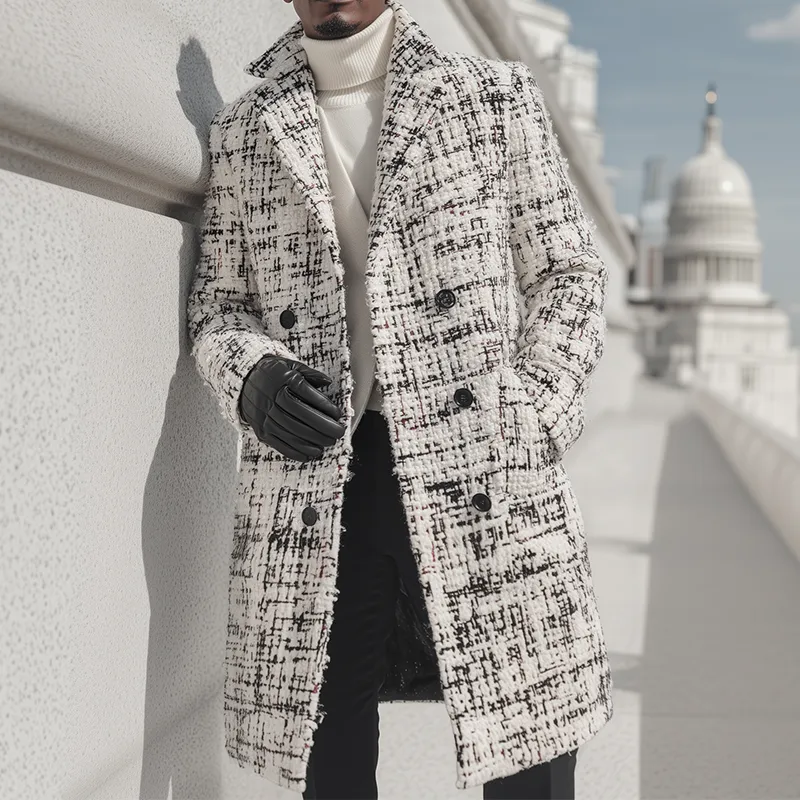 Men's Vintage Casual Rough Floral Long Double-breasted Coat MTA1748I0TO sold by Manly product image thumbnail 2