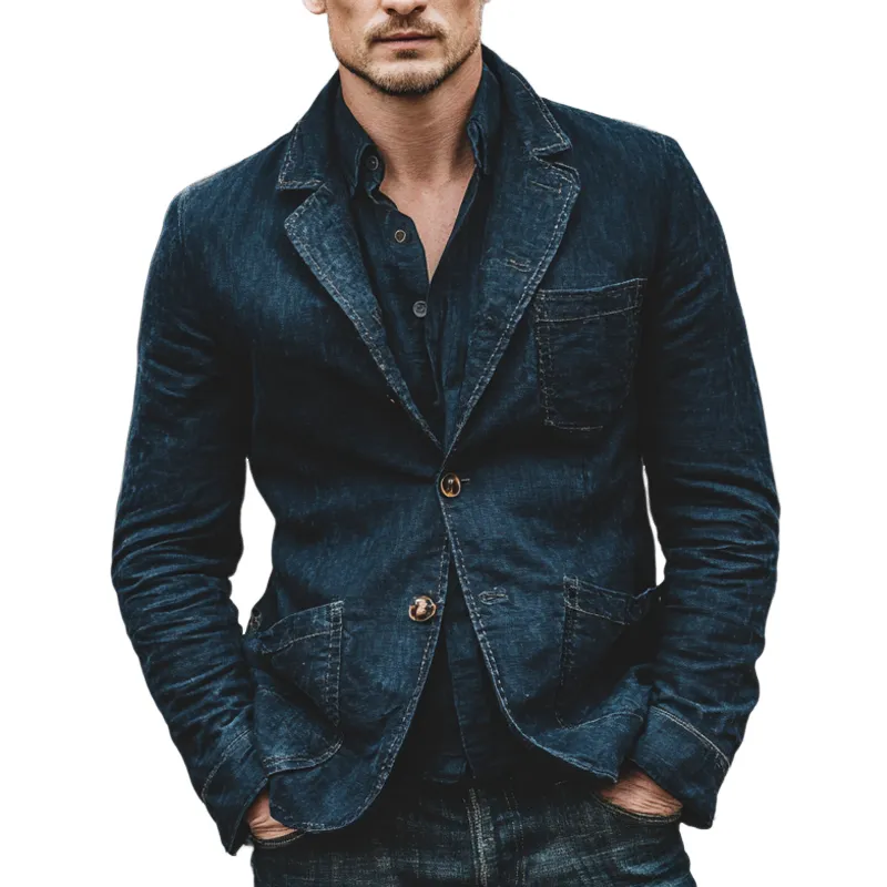 Men's Vintage Washed Distressed Blazer MTA1609I4X sold by Manly