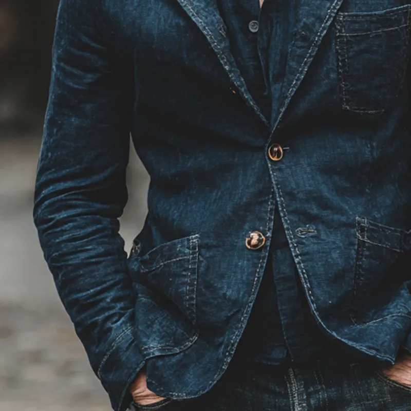 Men's Vintage Washed Distressed Blazer MTA1609I4X sold by Manly product image thumbnail 4