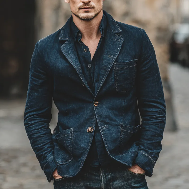 Men's Vintage Washed Distressed Blazer MTA1609I4X sold by Manly product image thumbnail 2