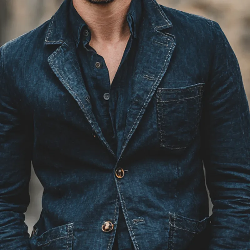 Men's Vintage Washed Distressed Blazer MTA1609I4X sold by Manly product image thumbnail 3