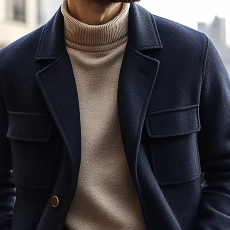 Men's Casual Solid Color Lapel Blended Jacket MTA2333I2X sold by Manly product image thumbnail 3