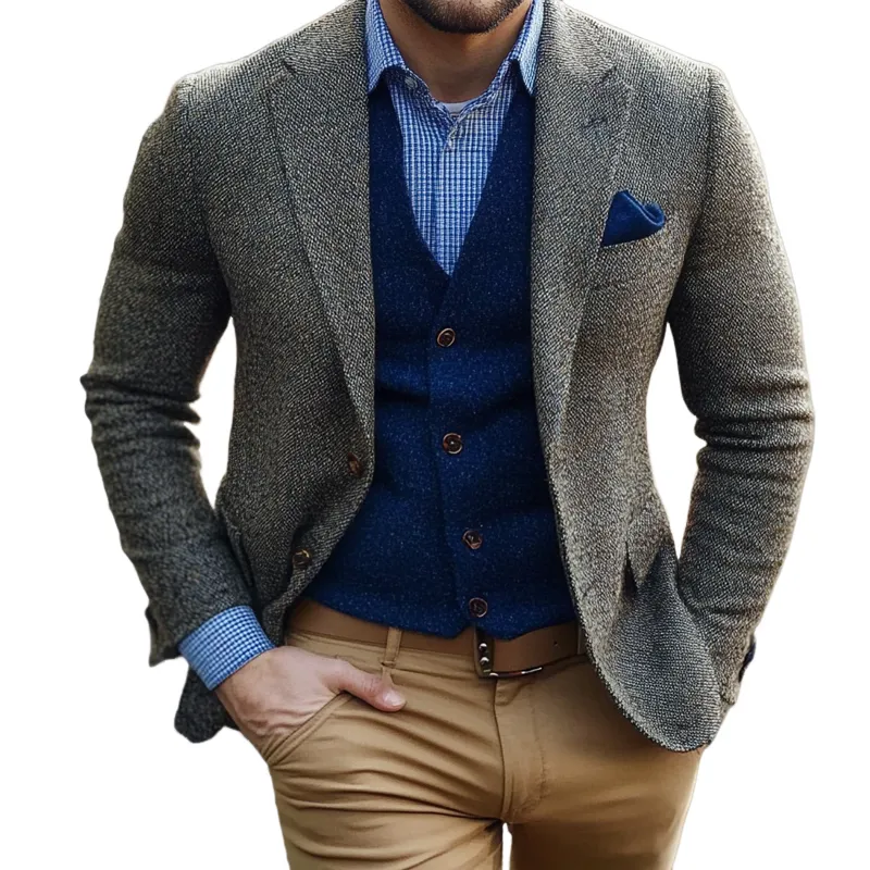 Men's Casual Lapel Three-button Blazer MTA2316I2X sold by Manly