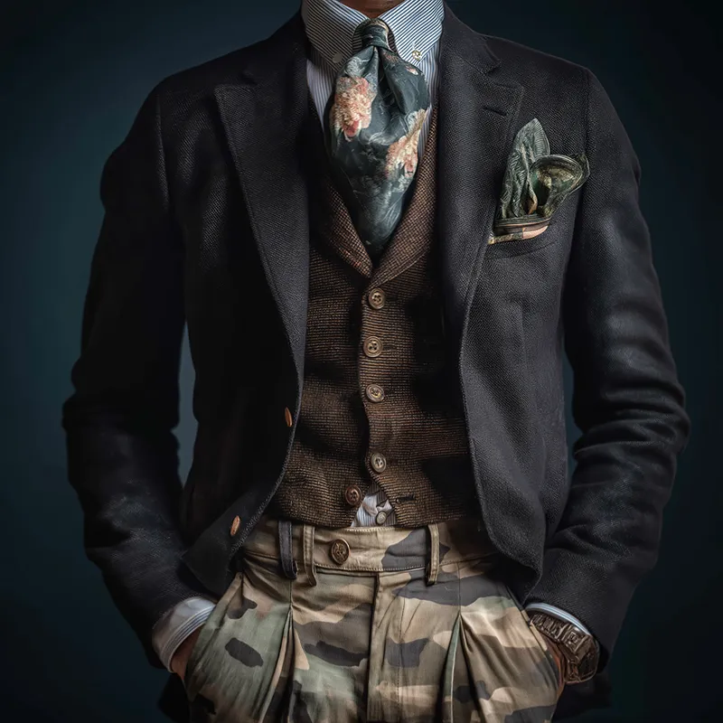 Men's Vintage Casual Washed Canvas Button Blazer MTA2238I5TO sold by Manly product image thumbnail 2