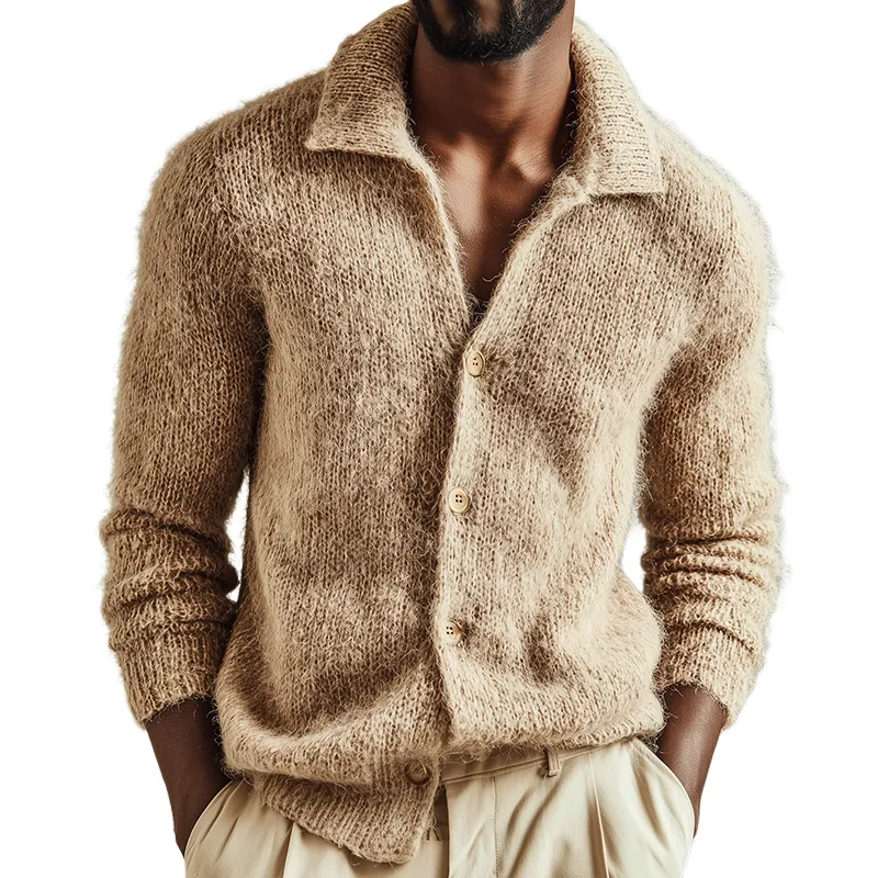 Men's Retro Casual Knitted Lapel Sweater Cardigan MTA2284I2TO sold by Manly