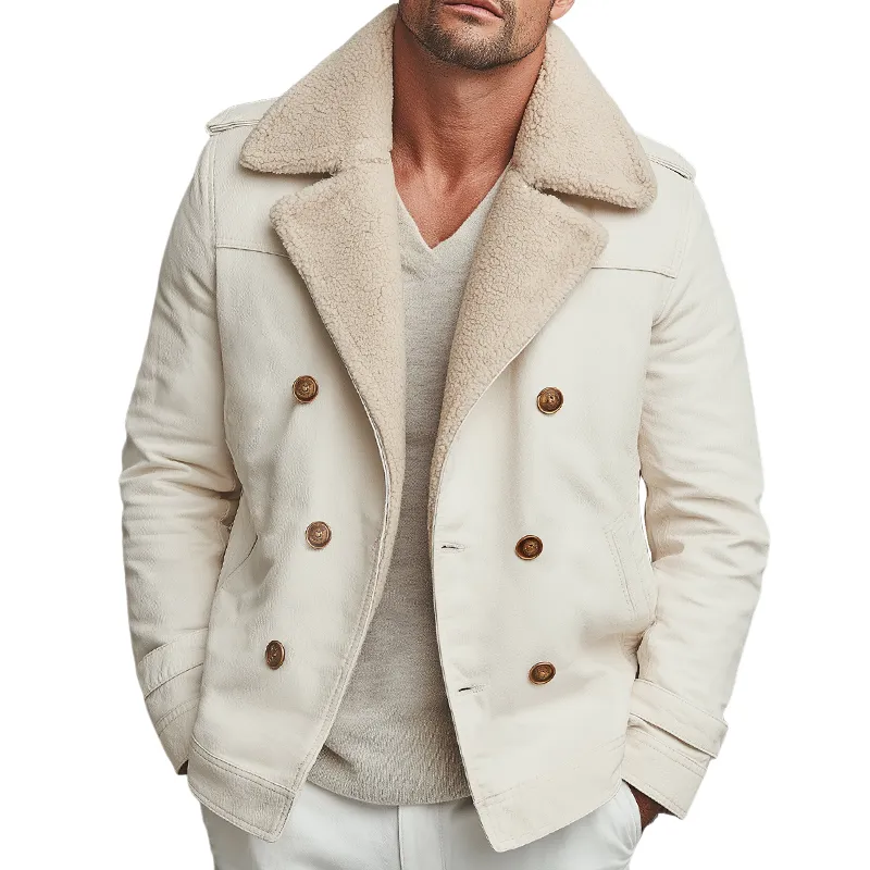 Men's Retro Casual Plush Warm Lapel Cotton Jacket MTA2277I1TO sold by Manly