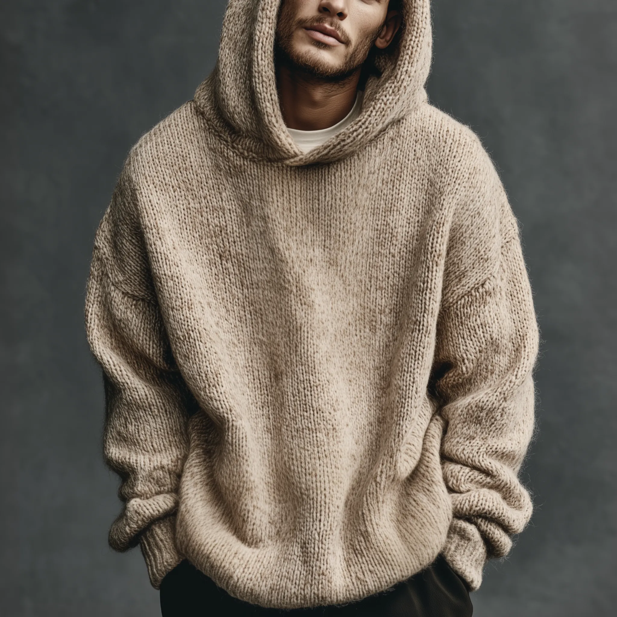 Men's Classic Casual Hooded Loose Sweater MTA2302I7K sold by Manly product image thumbnail 2