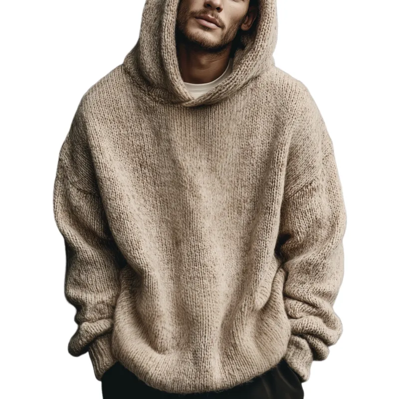 Men's Classic Casual Hooded Loose Sweater MTA2302I7K sold by Manly