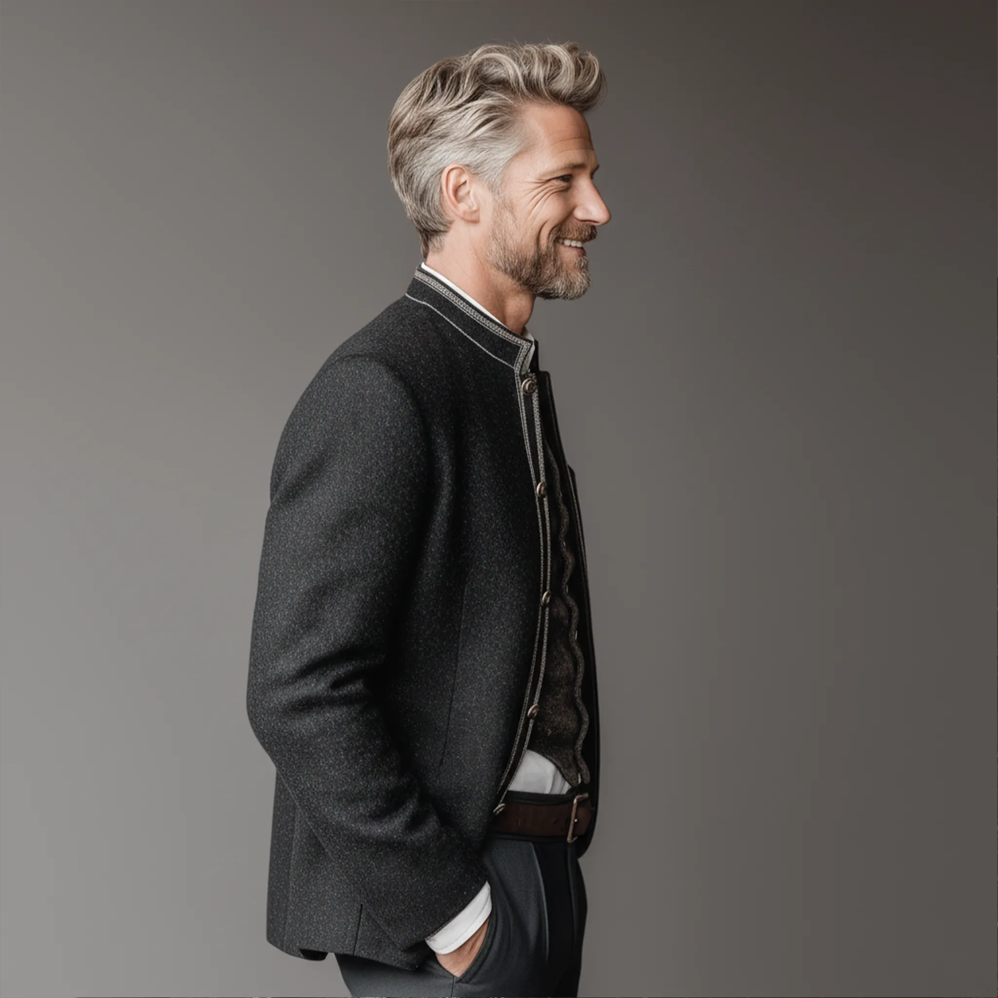 Men's Classic Retro Stand Collar Embroidered Faux Woolen Jacket MTA2354I5K sold by Manly product image thumbnail 4