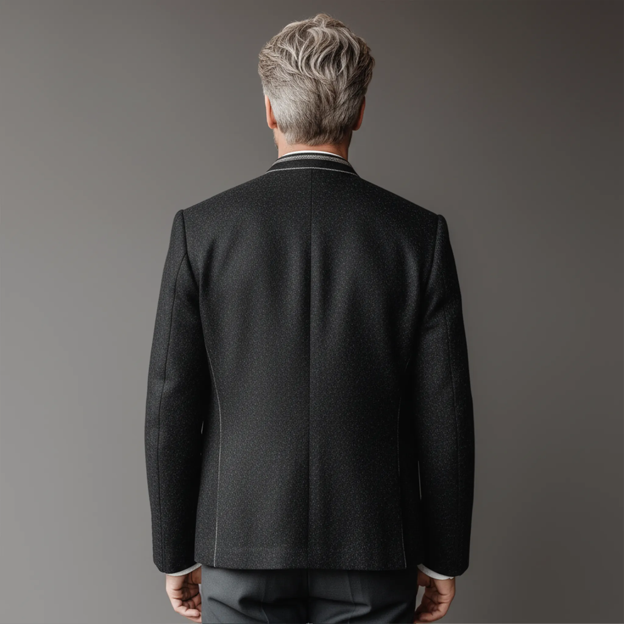 Men's Classic Retro Stand Collar Embroidered Faux Woolen Jacket MTA2354I5K sold by Manly product image thumbnail 5