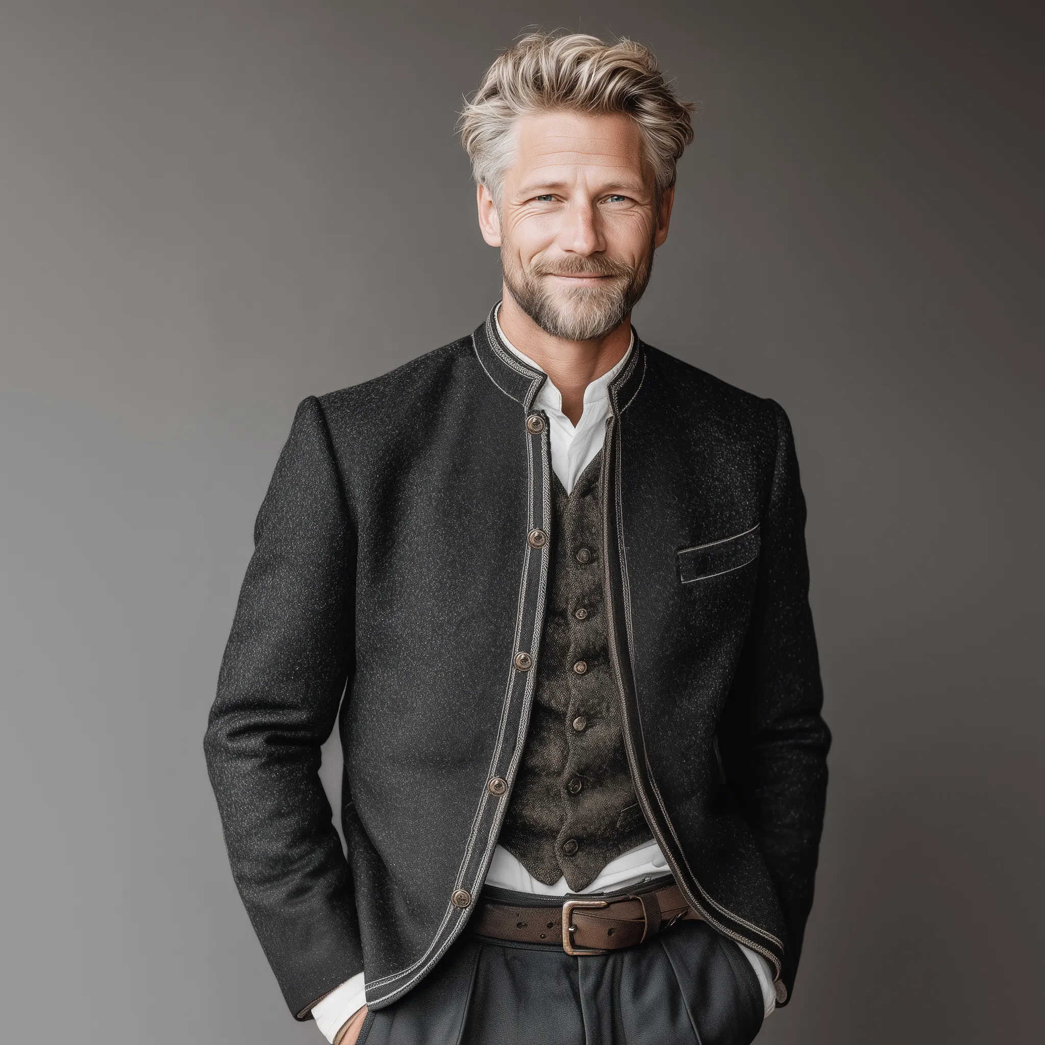 Men's Classic Retro Stand Collar Embroidered Faux Woolen Jacket MTA2354I5K sold by Manly product image thumbnail 3