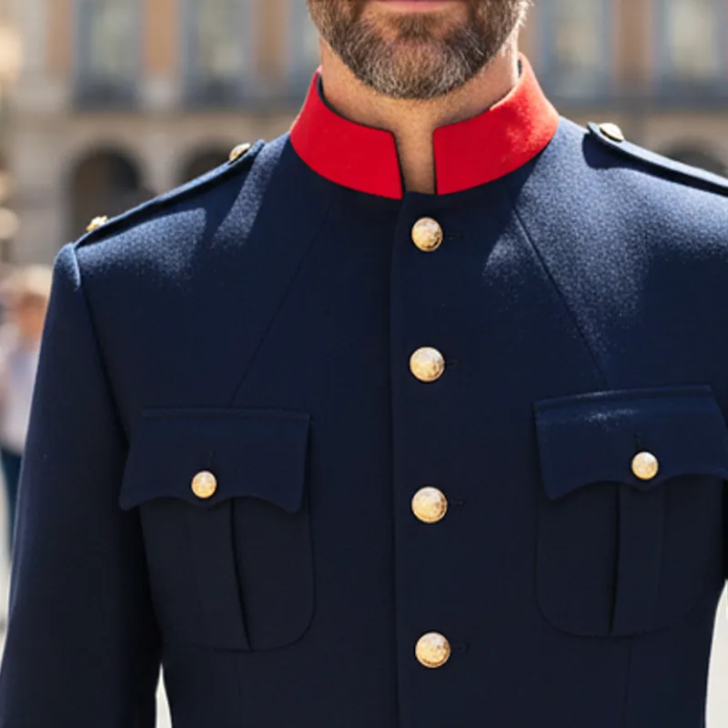 Men's Classic Color-block Stand-up Collar Button-up Jacket MTA2373I2U sold by Manly product image thumbnail 4