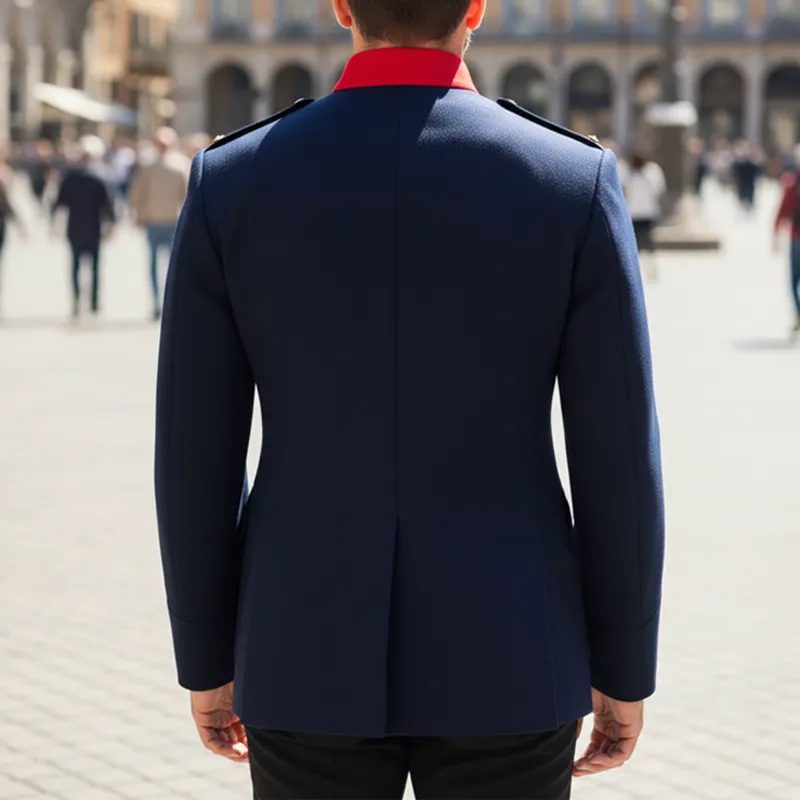 Men's Classic Color-block Stand-up Collar Button-up Jacket MTA2373I2U sold by Manly product image thumbnail 3