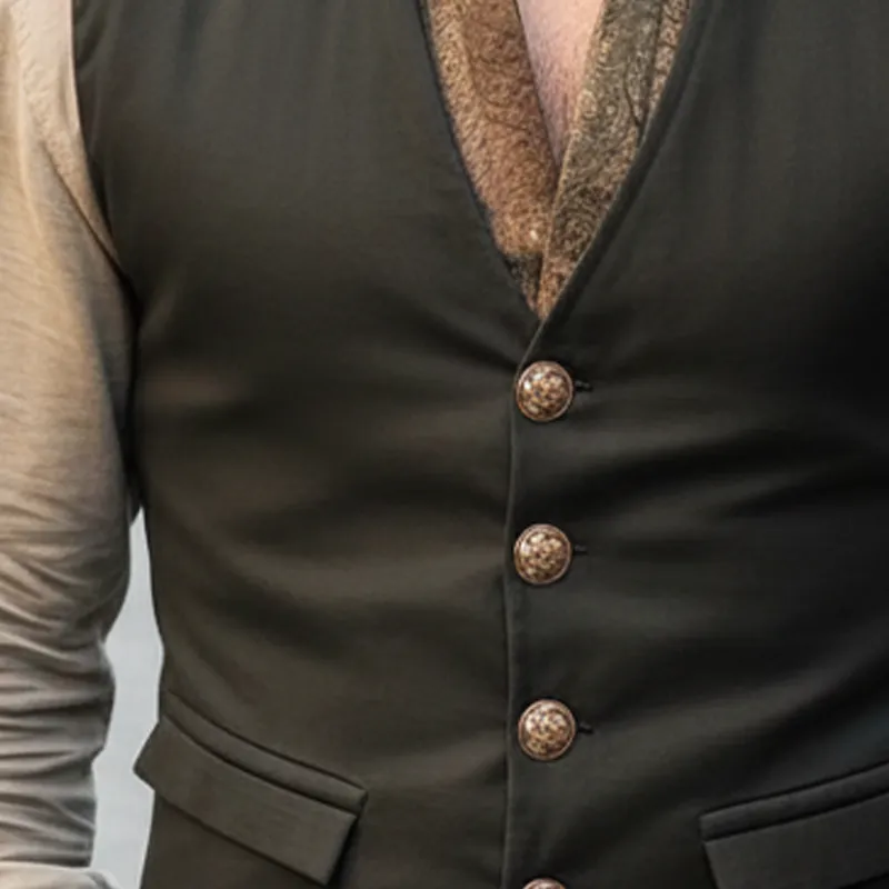 Men's Classic Single-breasted V-neck Vest MTA2309I2U sold by Manly product image thumbnail 4