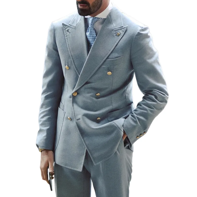 Men's Classic Business Double-breasted Blazer MTA2307I5U sold by Manly