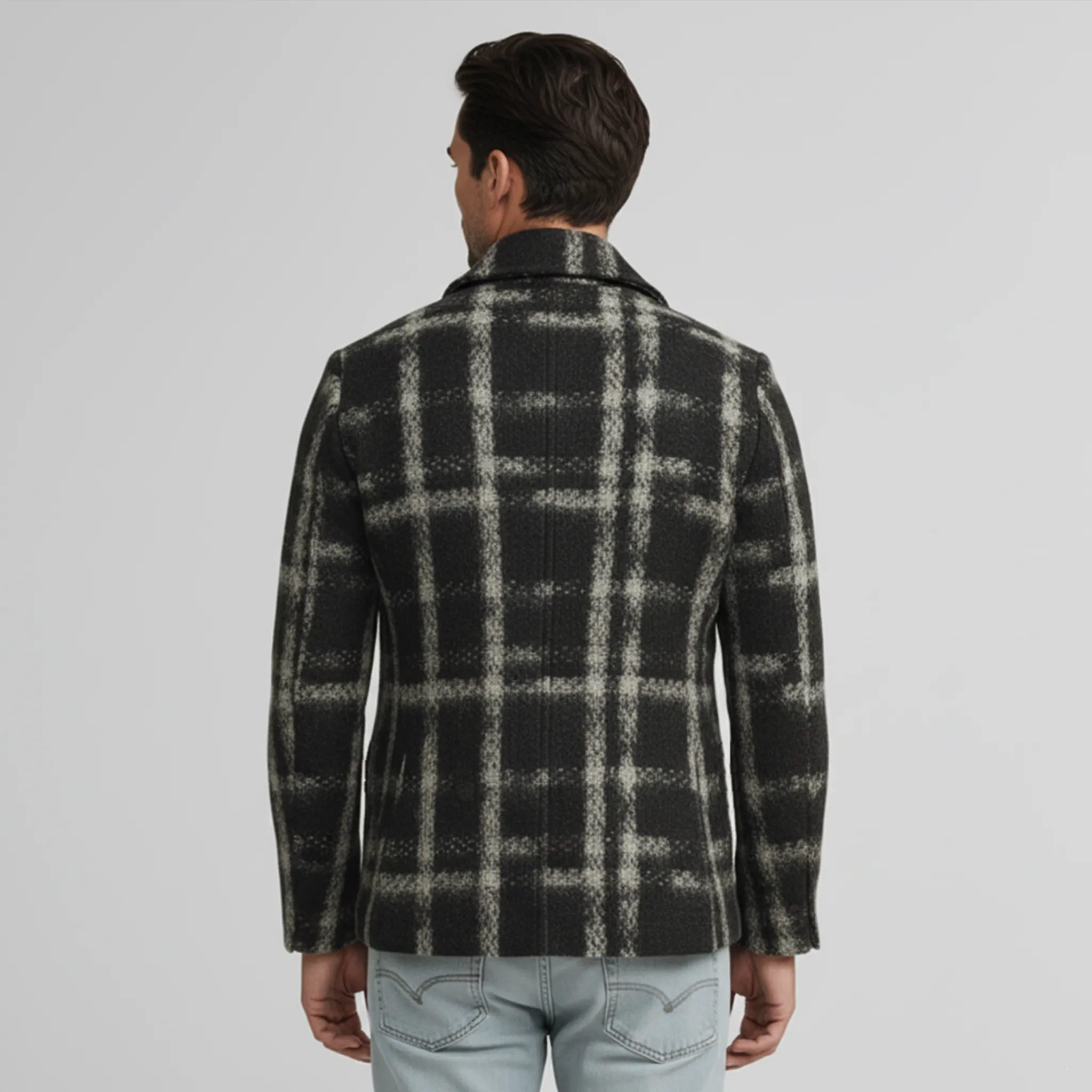 Men's Classic Casual Lapel Double-breasted Faux Woolen Jacket MTA2329I5K sold by Manly product image thumbnail 4