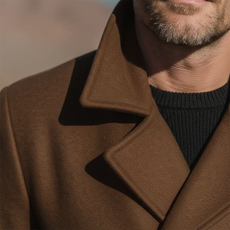 Men's Winter Retro Double-breasted Imitation Wool Casual Short Coat MTA2349I8P sold by Manly product image thumbnail 5