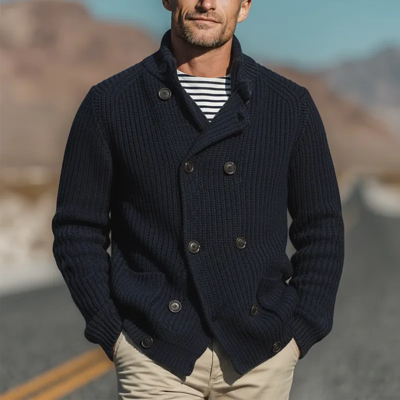 Men's Autumn And Winter Fashion Double-breasted Cotton Yarn Knitted Cardigan MTA2325I7P sold by Manly product image thumbnail 2