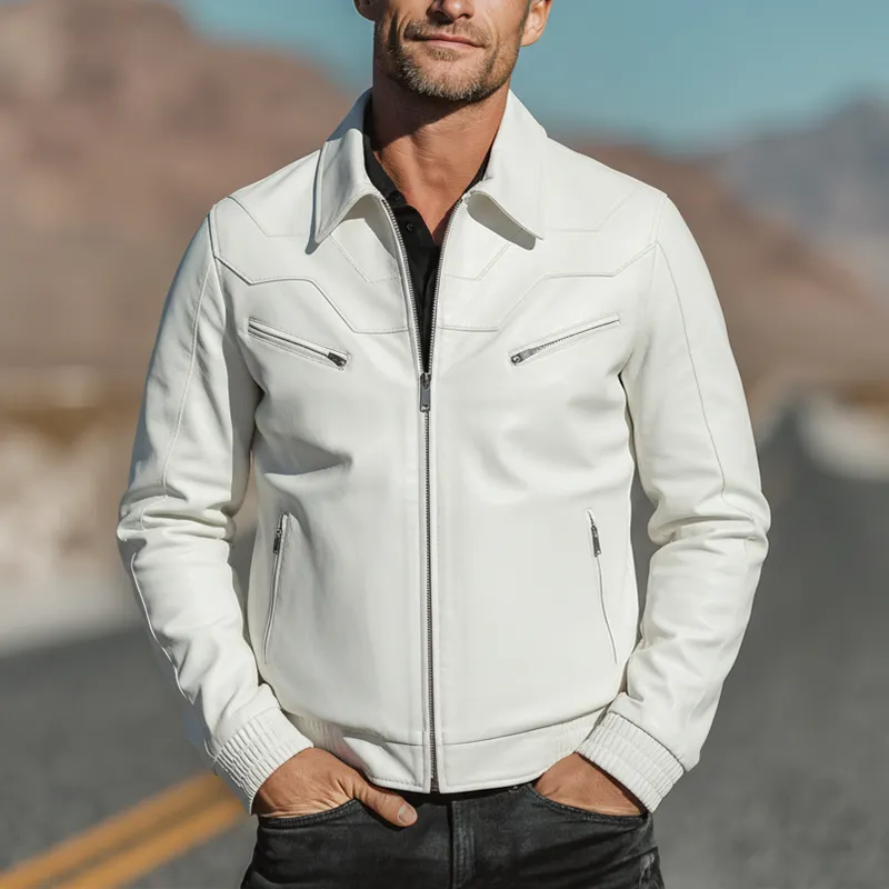 Men's Autumn And Winter Fashion Lapel PU Leather Jacket (with Lining) MTA2338I4P sold by Manly product image thumbnail 5