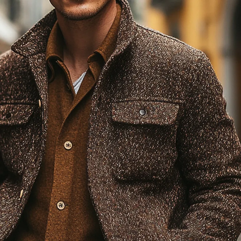 Men's Blended Heathered Lapel Tweed Jacket MTA2256I9X sold by Manly product image thumbnail 3