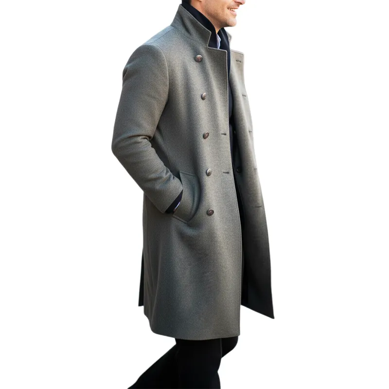 Men's Classic Stand-collar Double-breasted Knee-length Coat MTA2271I1U sold by Manly product image thumbnail 3