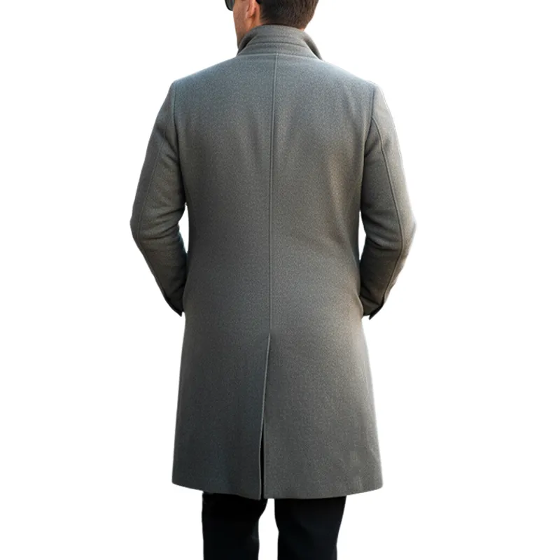 Men's Classic Stand-collar Double-breasted Knee-length Coat MTA2271I1U sold by Manly product image thumbnail 5