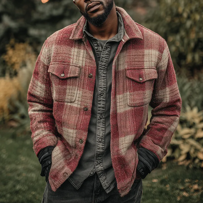 Men's Winter Fashion Plaid Twill Cotton Thick Long Sleeve Shirt MTA2280I5P sold by Manly product image thumbnail 2