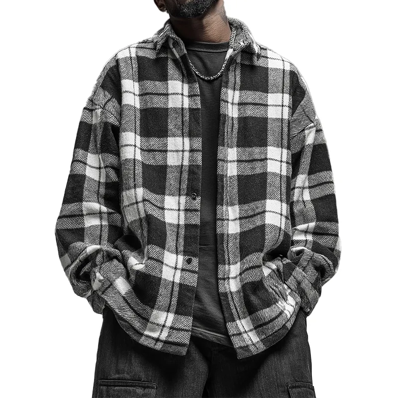 Men's Winter Fashion Plaid Twill Cotton Thick Long Sleeve Shirt MTA2277I9P sold by Manly