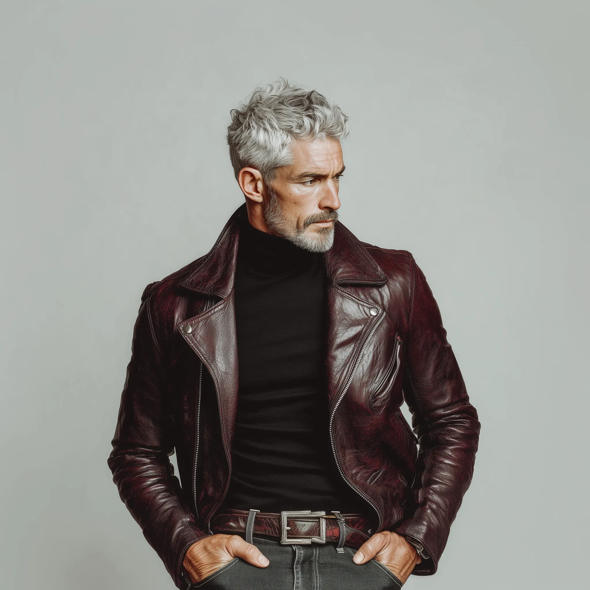 Men's Winter Fashion Distressed PU Jacket (with Lining) MTA2229I9P sold by Manly product image thumbnail 5