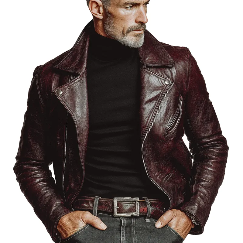 Men's Winter Fashion Distressed PU Jacket (with Lining) MTA2229I9P sold by Manly