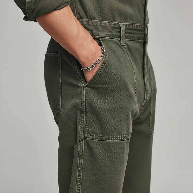 Men's Autumn And Winter Retro Washed Distressed Denim Long-sleeved Jumpsuit MTA2226I5P sold by Manly product image thumbnail 5