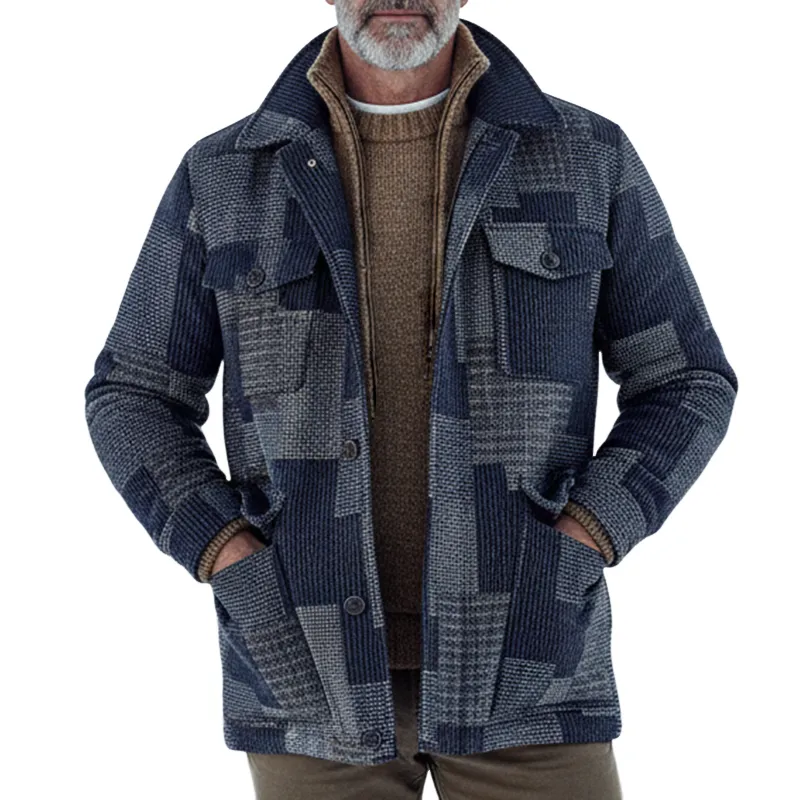 Men's Retro Casual Striped Lapel Hunting Jacket MTA2572I2TO sold by Manly