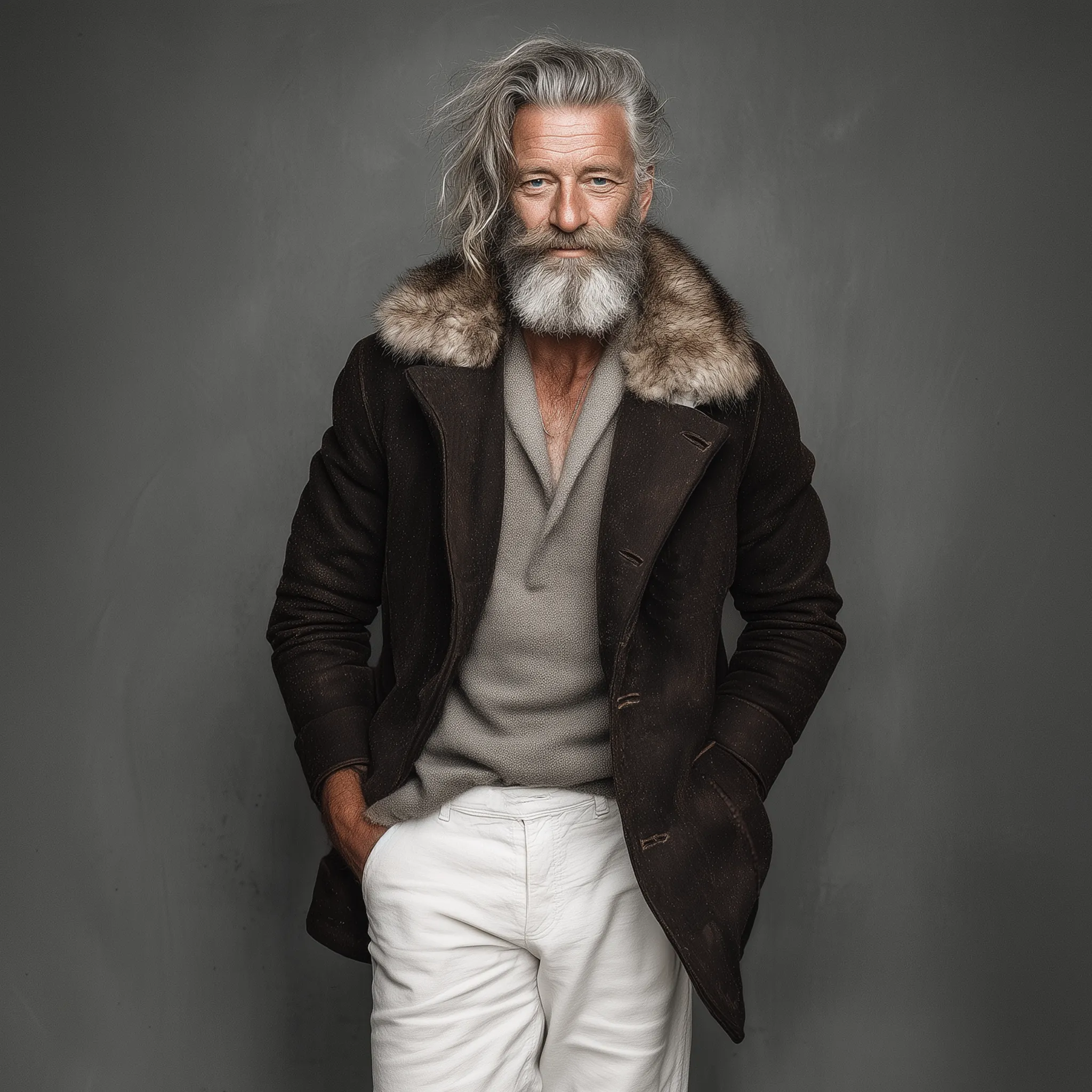 Men's Classic Vintage Faux Wool Single-breasted Thigh-length Coat (with Detachable Faux Fur Collar) MTA2532I3K sold by Manly product image thumbnail 3