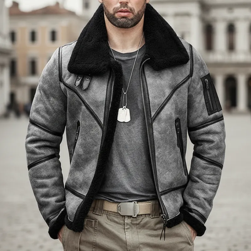 Men's Classic Warm Fleece-lined Zip-up Jacket MTA2532I7U sold by Manly product image thumbnail 3