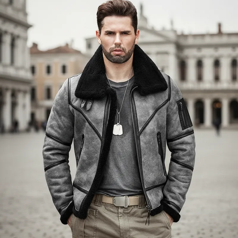 Men's Classic Warm Fleece-lined Zip-up Jacket MTA2532I7U sold by Manly product image thumbnail 2