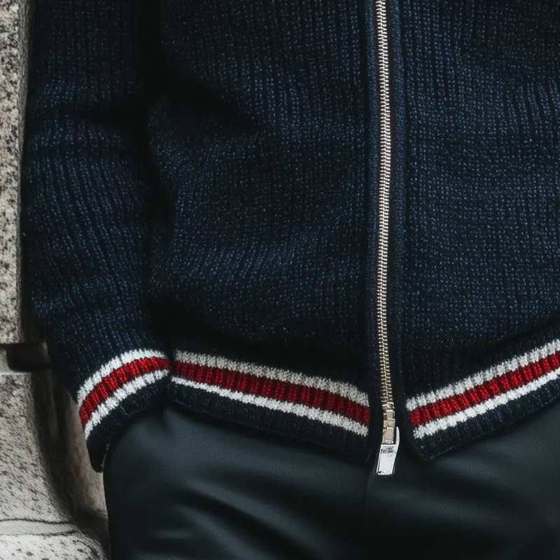 Men's Classic Stand-up Collar Zip-up Knitted Cardigan MTA2598I0U sold by Manly product image thumbnail 3