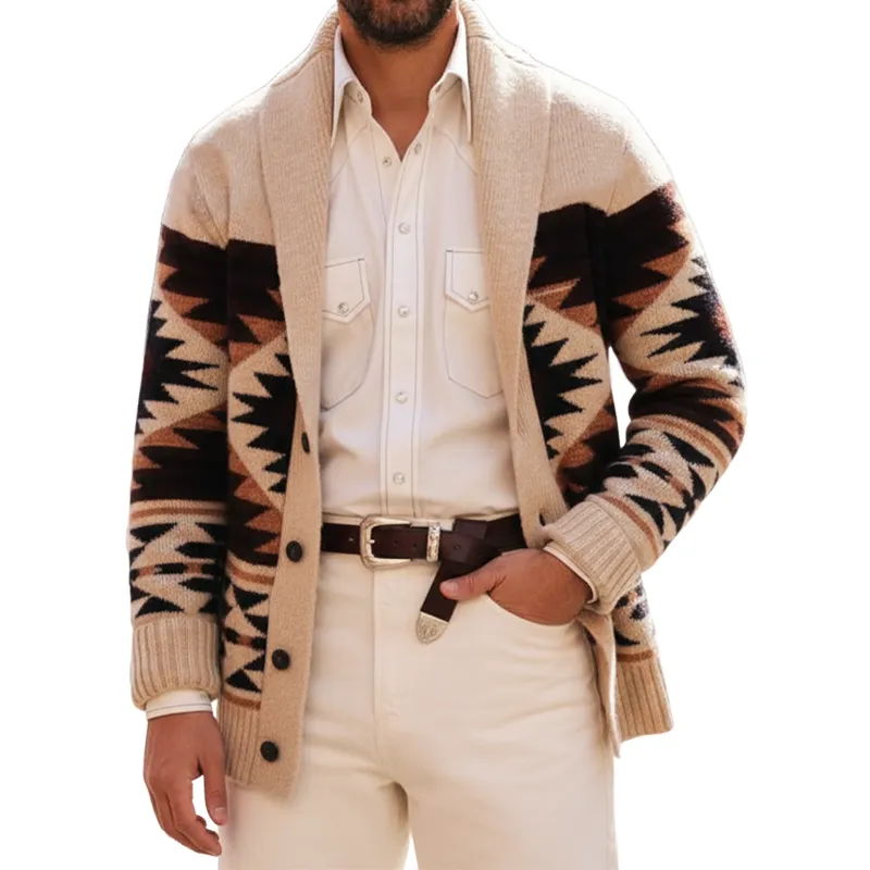 Men's Stylish Color-block Button-down Knitted Cardigan MTA2440I8U sold by Manly