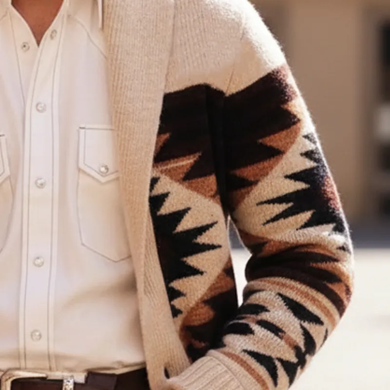 Men's Stylish Color-block Button-down Knitted Cardigan MTA2440I8U sold by Manly product image thumbnail 3