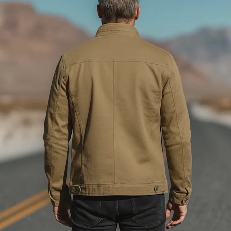 Men's Autumn And Winter Vintage Washed Cotton Multi-pocket Stand Collar Jacket MTA2373I4P sold by Manly product image thumbnail 3