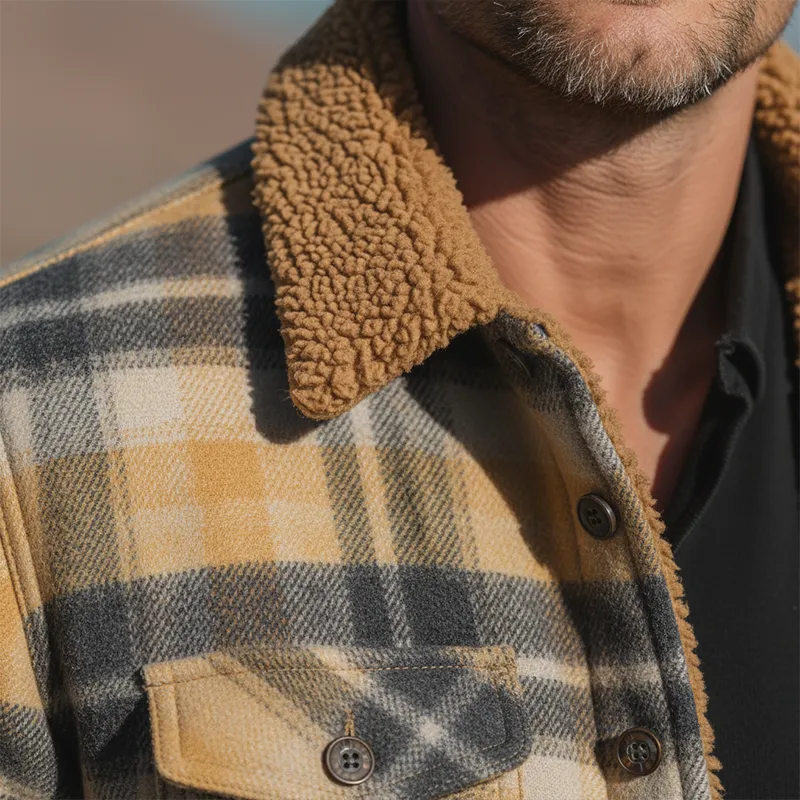 Men's Winter Fashion Plaid Polar Fleece Lined Shirt Jacket MTA2545I2P sold by Manly product image thumbnail 3