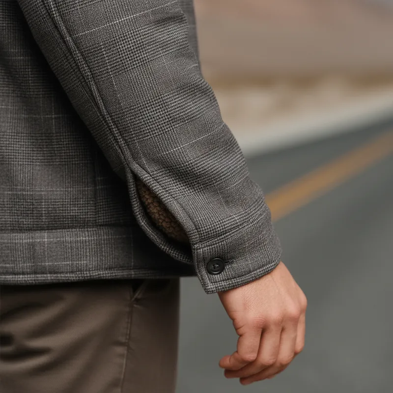 Men's Winter Fashion Plaid Polar Fleece Lined Shirt Jacket MTA2543I0P sold by Manly product image thumbnail 4