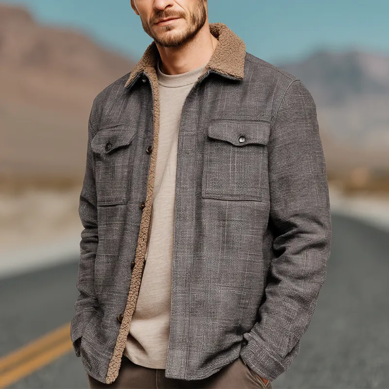 Men's Winter Fashion Plaid Polar Fleece Lined Shirt Jacket MTA2543I0P sold by Manly product image thumbnail 2