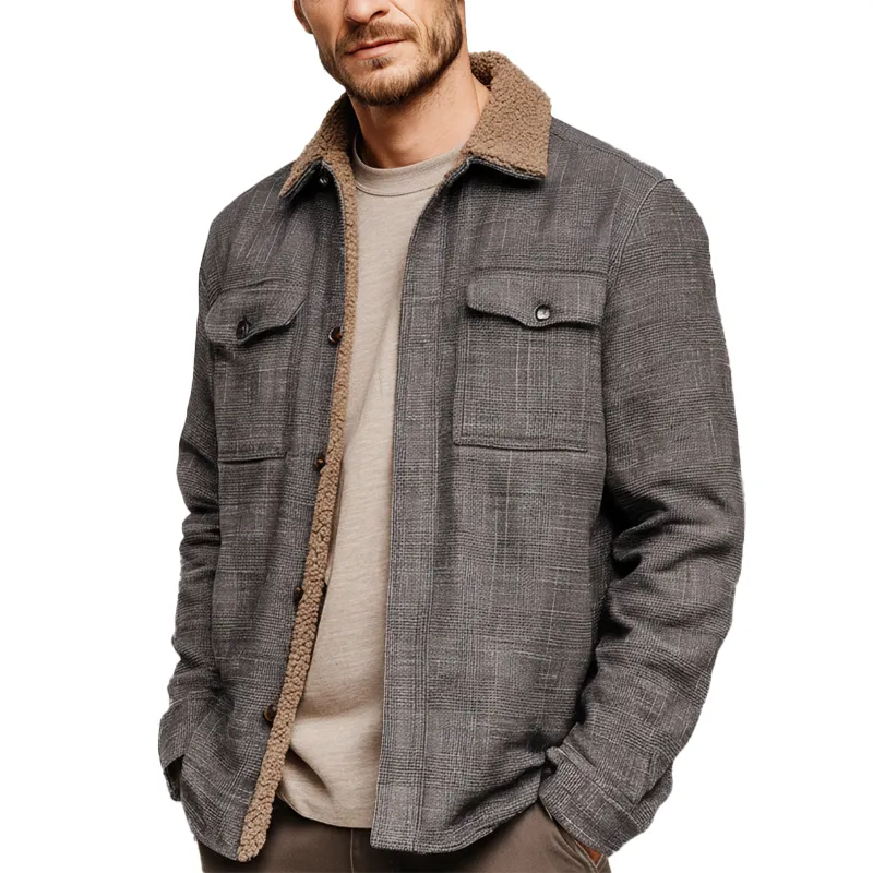 Men's Winter Fashion Plaid Polar Fleece Lined Shirt Jacket MTA2543I0P sold by Manly