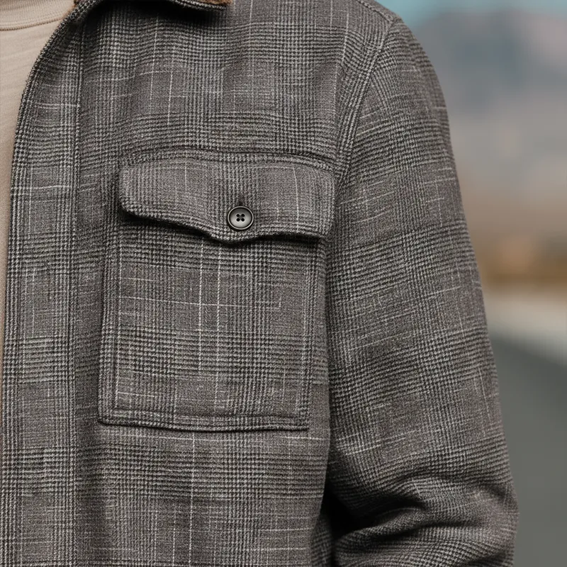 Men's Winter Fashion Plaid Polar Fleece Lined Shirt Jacket MTA2543I0P sold by Manly product image thumbnail 5