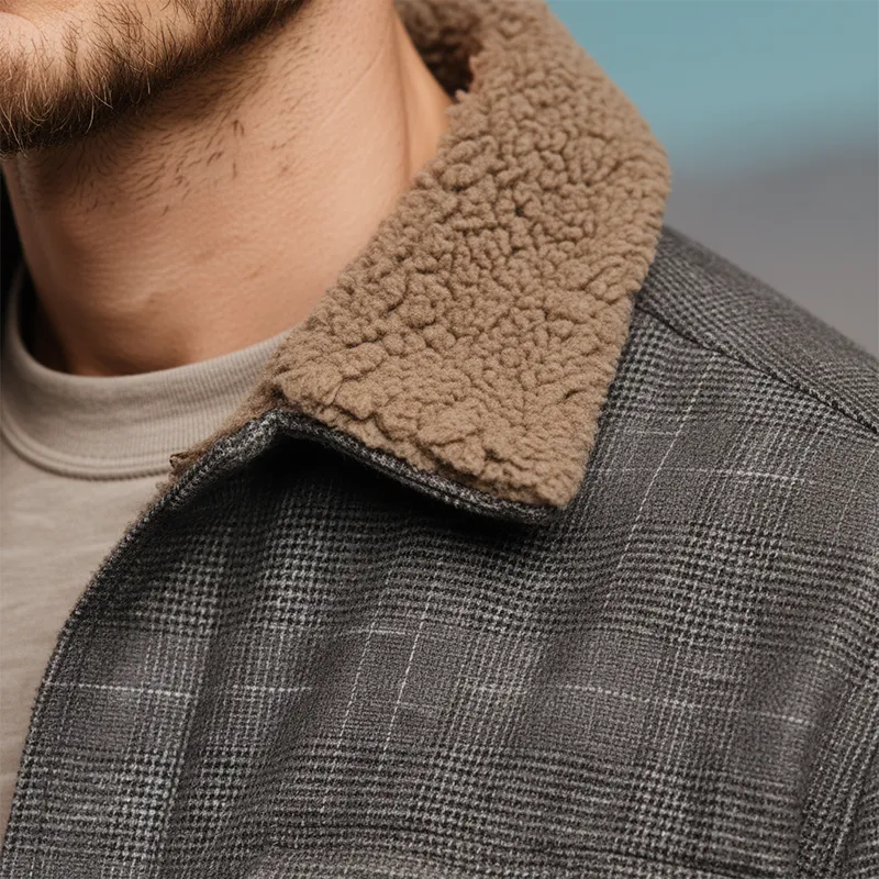 Men's Winter Fashion Plaid Polar Fleece Lined Shirt Jacket MTA2543I0P sold by Manly product image thumbnail 3