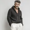 Men's Classic Casual Hooded Henley Collar Loose Sweater MTA2832I6K sold by Manly