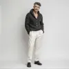 Men's Classic Casual Hooded Henley Collar Loose Sweater MTA2832I6K sold by Manly
