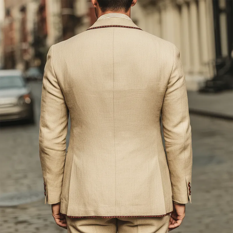Men's Classic Business Khaki Double-breasted Blazer MTA2868I8U sold by Manly product image thumbnail 5