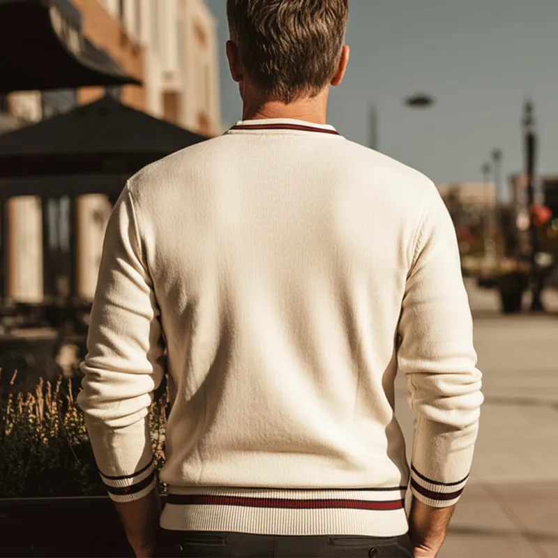 Men's Classic Color-block Crew Neck Knitted Sweater MTA2408I9U sold by Manly product image thumbnail 4