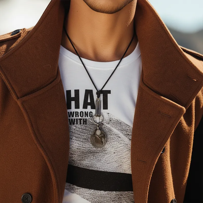 Men's Winter Fashion Patchwork Sleeves Faux Wool Double-breasted Coat MTA2845I4P sold by Manly product image thumbnail 5